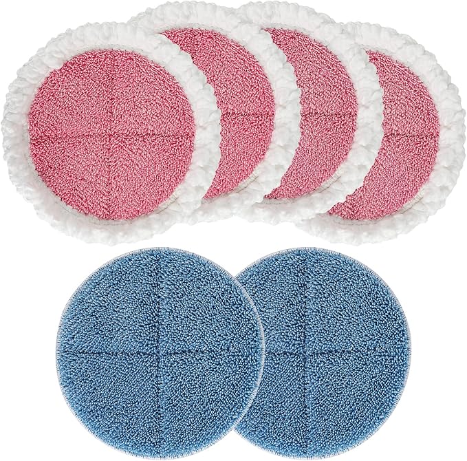 Electric Mop Pads, 7.28in Spin Mop Pads, Round Replacement Mop Pad for Floor Cleaning (6 Pack)