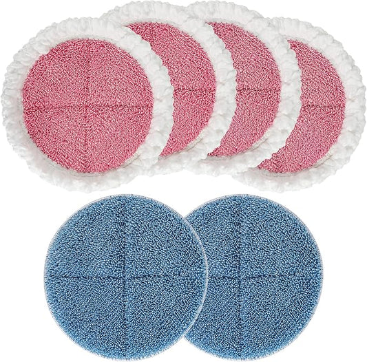 Electric Mop Pads, 7.28in Spin Mop Pads, Round Replacement Mop Pad for Floor Cleaning (6 Pack)
