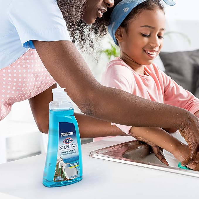 CLOROX Scentiva Dishwashing Liquid Soap | Smells Great and Cuts Through Grease Fast | Quick Rinsing Formula for a Powerful Clean You Can Trust, Pacific Breeze & Coconut, 26 Oz (Pack of 6)