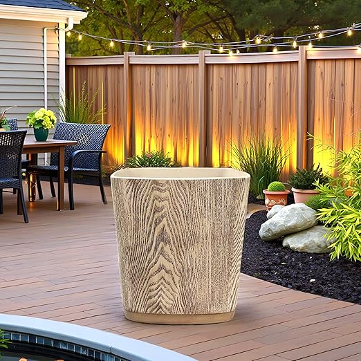 Hymmah Bathroom Trash Can 1.8 Gallon(7 Liter) Small Kitchen Garbage Can,Decor Wastebasket for Bedroom Office,Resin Hand-Carved