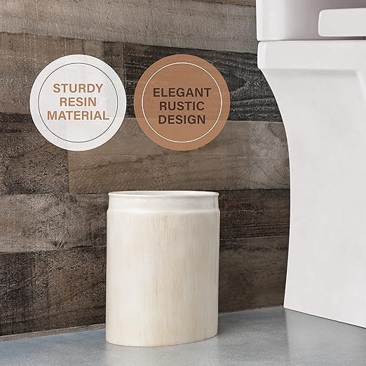 Creative Scents Rustic Luxe Small Bathroom Trash Can 1.53 Gal / 5.8L - Bathroom Garbage Can Bin for Modern Farmhouse Decor - Small Waste Basket for Bathroom and Bedroom