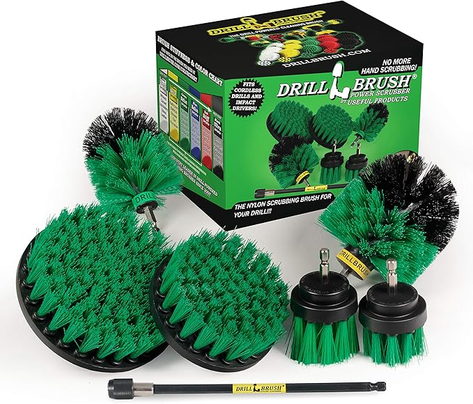 Kitchen Cleaning Supplies - Household Scrubber Set - Kitchen Cleaner Brushes - Oven Scrubbing Tools - Household Cleaning Supplies - Pan and Pot Scrub Brush for Home - Drill Brush Kit to Clean Fridge