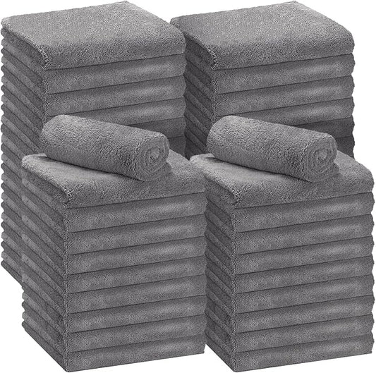 Shimeyao 30 Pcs Edgeless Microfiber Plush Towels for Cars Detailing Drying Wash Polishing Absorbent Cleaning Cloths, 500 GSM, 16 x 16 Inch(16 x 16 Inch,Gray,30 Pcs)