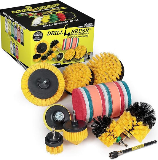Drill Brush Power Scrubber by Useful Products - Toilet Bowl Power Brush - Bathroom Cleaner - Shower Cleaner - Bathroom Accessories Set - Cleaning Kits - Spin Scrubber Drill Attachments for Cleaning