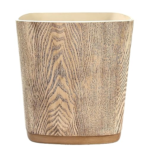 Hymmah Bathroom Trash Can 1.8 Gallon(7 Liter) Small Kitchen Garbage Can,Decor Wastebasket for Bedroom Office,Resin Hand-Carved