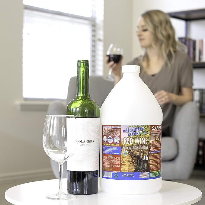 Amazing Red Wine Stain Remover – Natural Enzymes Eliminate Wine Stains Fast - Cleans Carpet, Upholstery, Clothing, Table Cloth & More - USA Made