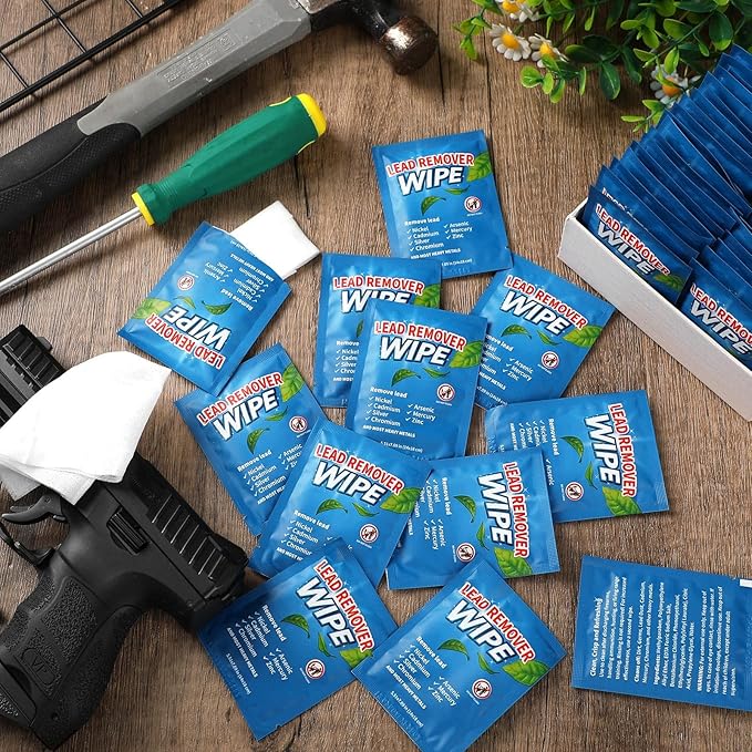 200 Pack Lead Remover Wipes for Shooting Hand & Surface Cleaning Wipes Effectively Removes Lead, Dust, Oil & Grime Individually Wrapped Wipe for Shooting Ranges, Hunting, Industrial Use