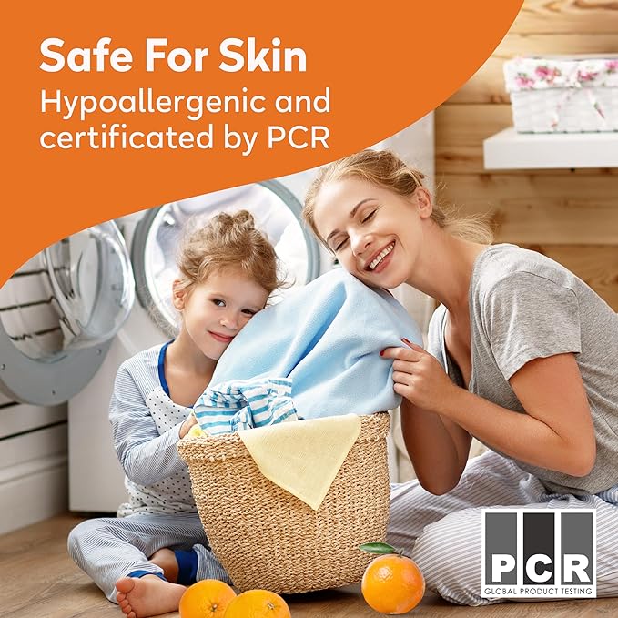 Orange House Laundry Detergent Pods, Natural Orange Oil, Plant-Based Detergent Pods, Hypoallergenic, Free & Clear, 54 Count, HE Compatible and All Washer