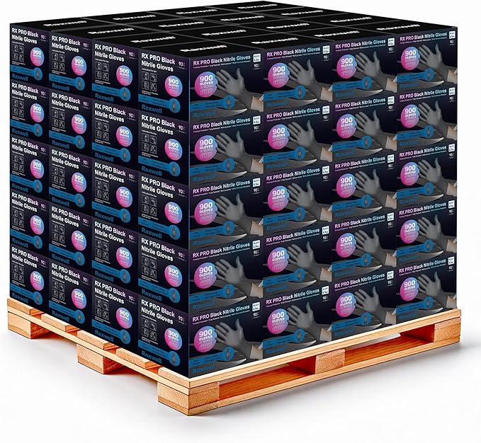 Raxwell Black Nitrile Gloves | Black Gloves Disposable Latex Free 4.5mil Powder Free, Food Safe Gloves, Cooking Gloves