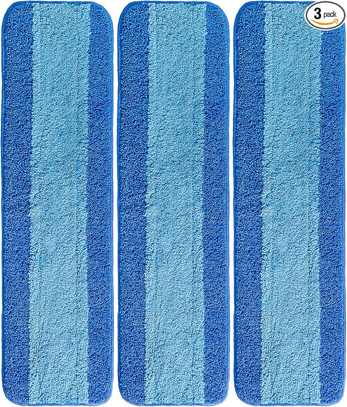 VanDuck Microfiber Cleaning Pads Compatible with Bona Mop (3 Pack) - Microfiber Mop Pads for Hardwood Floor for 18 Inch