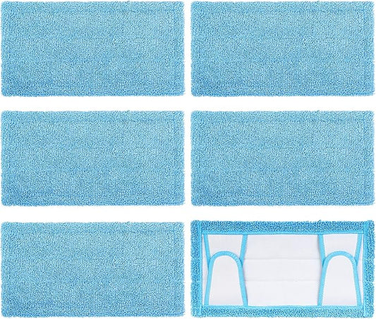 Reusable Mop Pad for Swiffer Sweeper Mop, 12.5'' Microfiber Mop Pad Refill Washable for Hard Floor Baseboard Cleaning, Wet/Dry Cleaning Pad, 6 Pack
